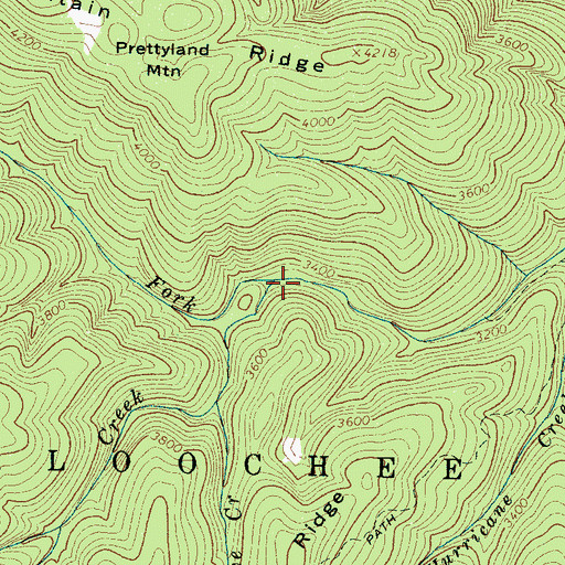 Topographic Map of Woody Creek, NC