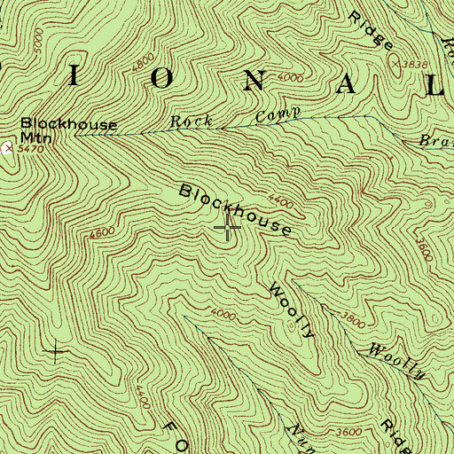 Topographic Map of Woolly Ridge, NC