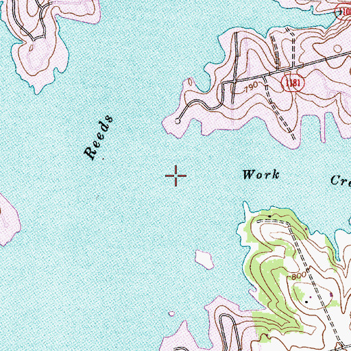 Topographic Map of Work Creek, NC