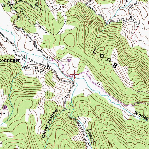 Topographic Map of Worley Creek, NC