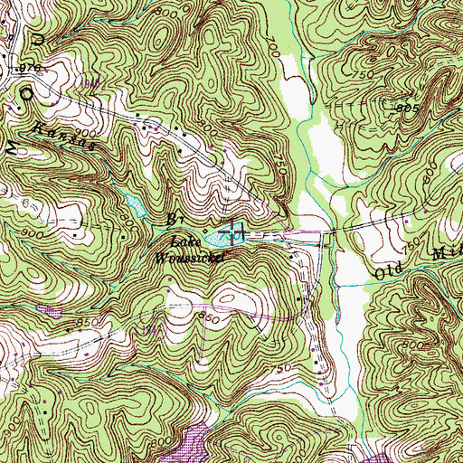 Topographic Map of Lake Woussicket, NC