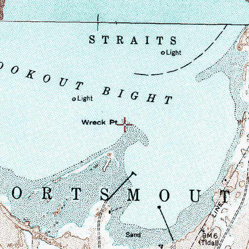 Topographic Map of Wreck Point, NC