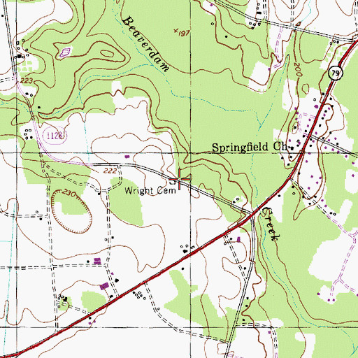 Topographic Map of Wright Cemetery, NC