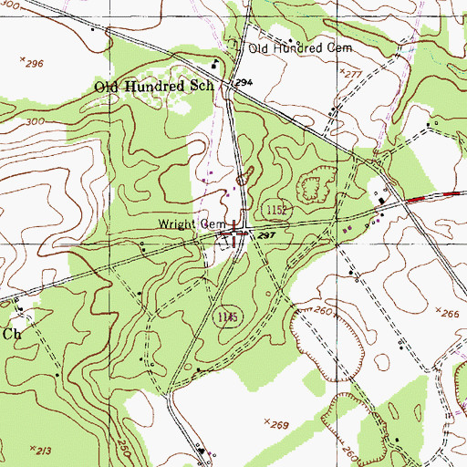 Topographic Map of Wright Cemetery, NC