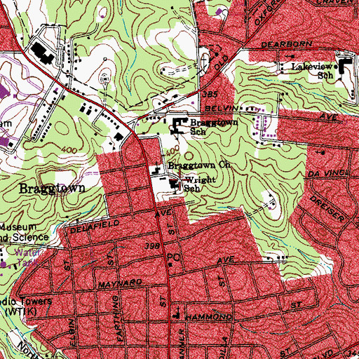 Topographic Map of Wright School, NC