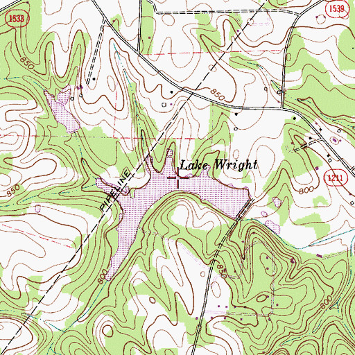 Topographic Map of Lake Wright, NC