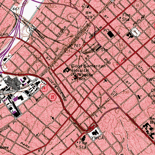 Topographic Map of Wynche School, NC