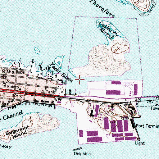 Topographic Map of Yacht Basin, NC