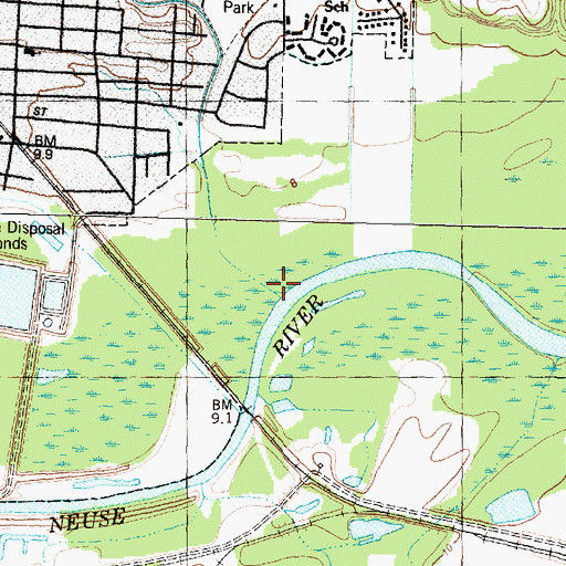 Topographic Map of Yadkin Branch, NC