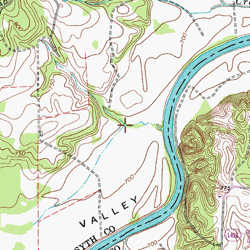 Topographic Map of Yadkin Valley, NC