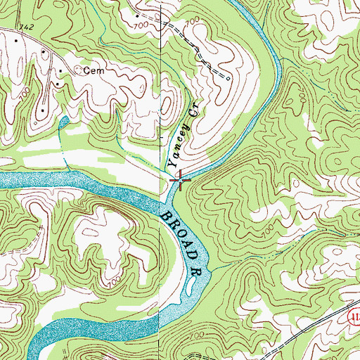 Topographic Map of Yancey Creek, NC