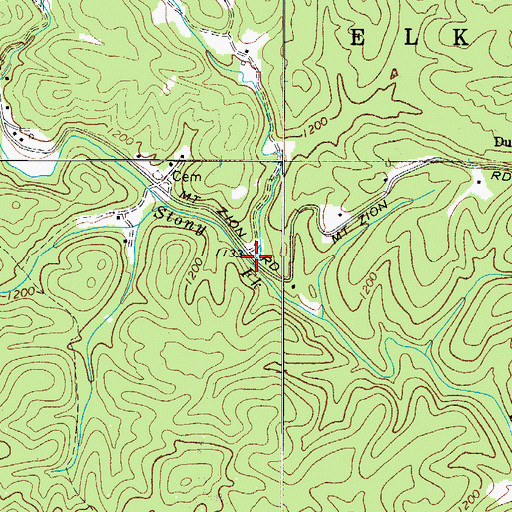 Topographic Map of Yates Creek, NC