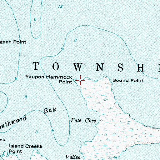 Topographic Map of Yaupon Hammock Point, NC