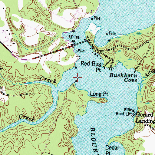 Topographic Map of Yeats Creek, NC