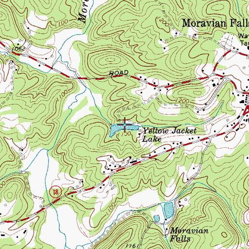 Topographic Map of Yellow Jacket Lake, NC