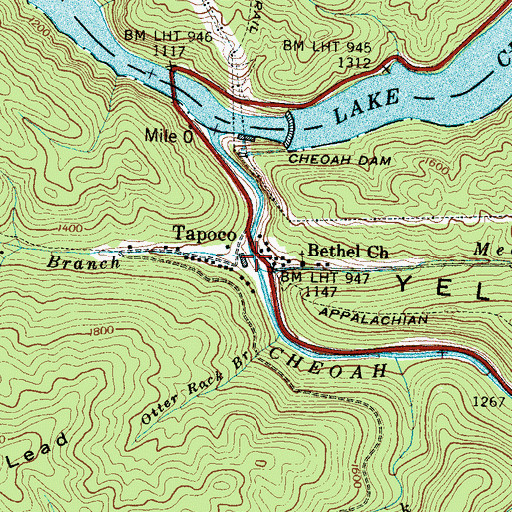 Topographic Map of Yellowhammer Branch, NC