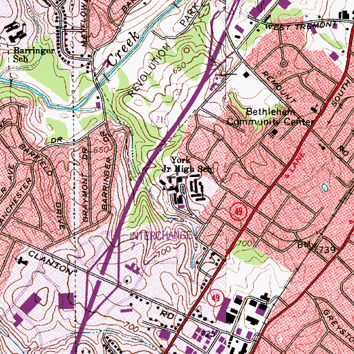 Topographic Map of Marie G Davis Middle School, NC