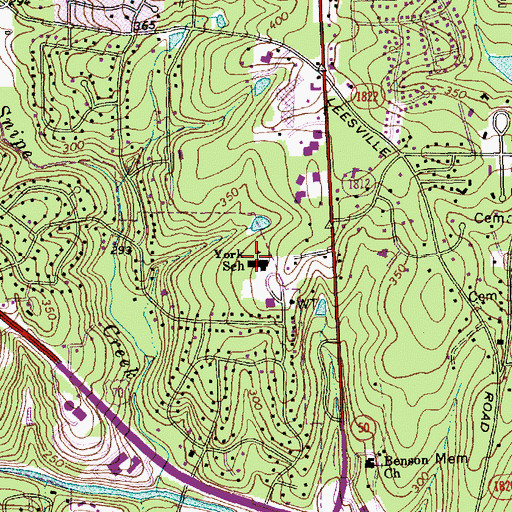 Topographic Map of York School, NC
