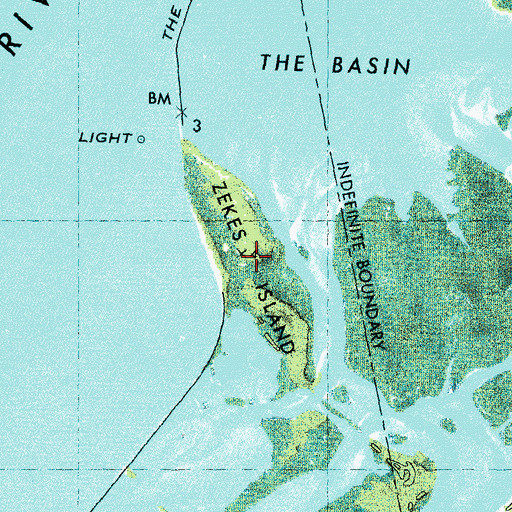 Topographic Map of Zekes Island, NC