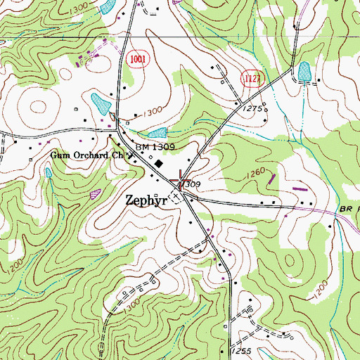 Topographic Map of Zephyr, NC