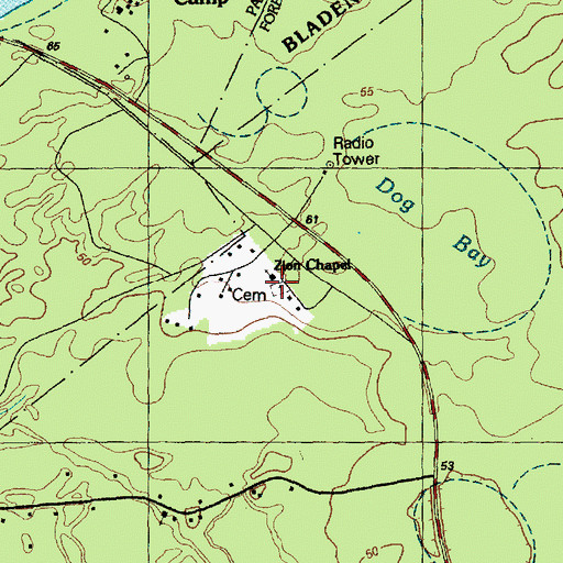 Topographic Map of Zion Chapel, NC