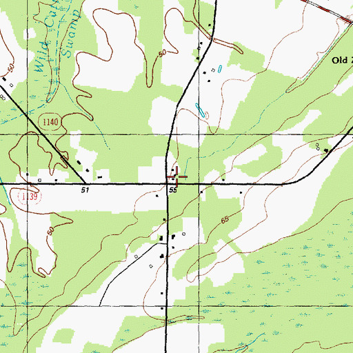 Topographic Map of Zion Church, NC