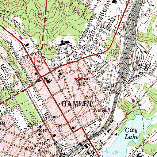 Topographic Map of Zion Church, NC