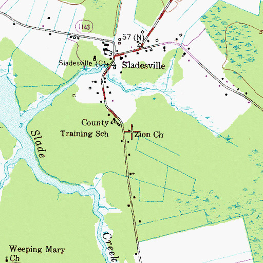 Topographic Map of Zion Church, NC