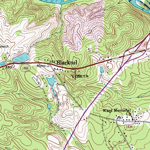 Topographic Map of Zion Church, NC
