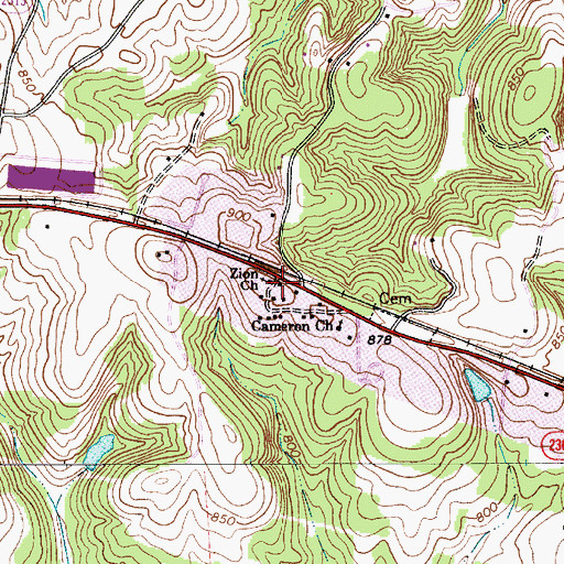 Topographic Map of Zion Church, NC