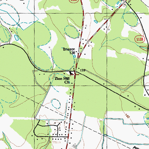 Topographic Map of Zion Hill Church, NC