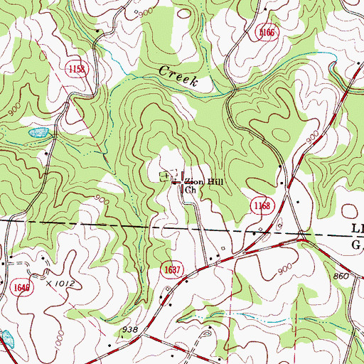 Topographic Map of Zion Hill Church, NC