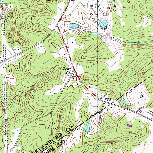 Topographic Map of Zoar Church, NC