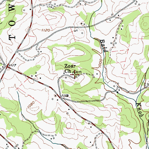 Topographic Map of Zoar Church, NC