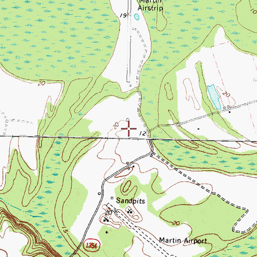 Topographic Map of Martin Airport (historical), NC
