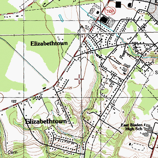 Topographic Map of Bladen County Hospital Airport, NC