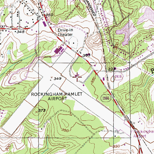 Topographic Map of Richmond County Airport, NC