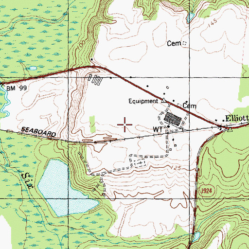 Topographic Map of Yam Yankees Airport (historical), NC