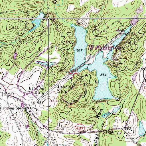 Topographic Map of Aero Plantation Airport, NC