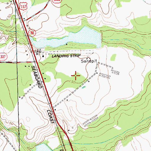 Topographic Map of Taylor Airport (historical), NC