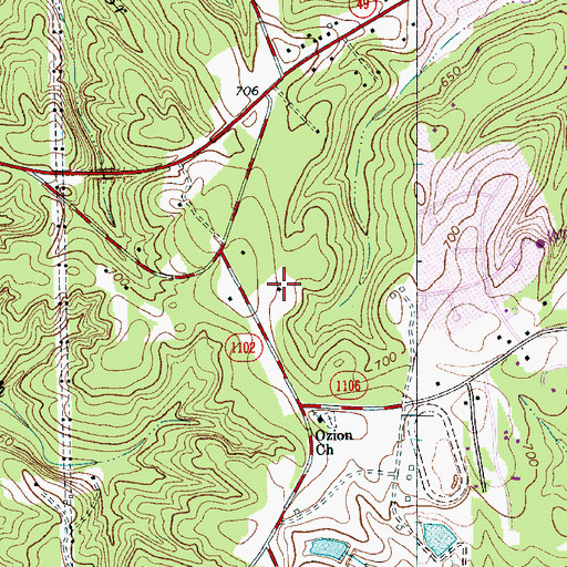Topographic Map of Bar-Fly Corporation Airport (historical), NC