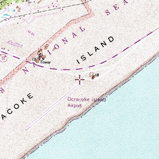 Topographic Map of Ocracoke Island Airport, NC