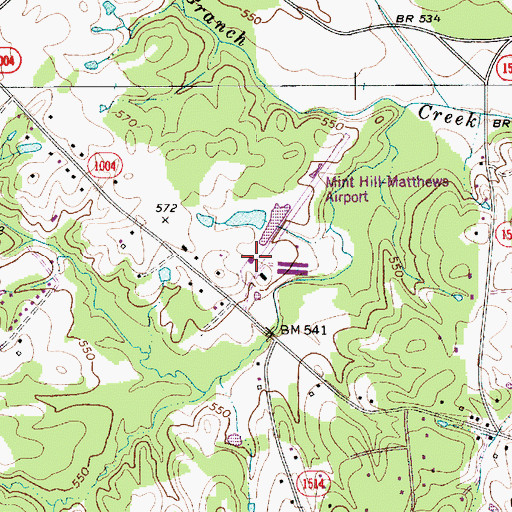 Topographic Map of Goose Creek Airport, NC