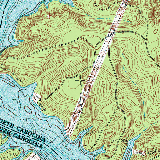 Topographic Map of Hall Airport (historical), NC