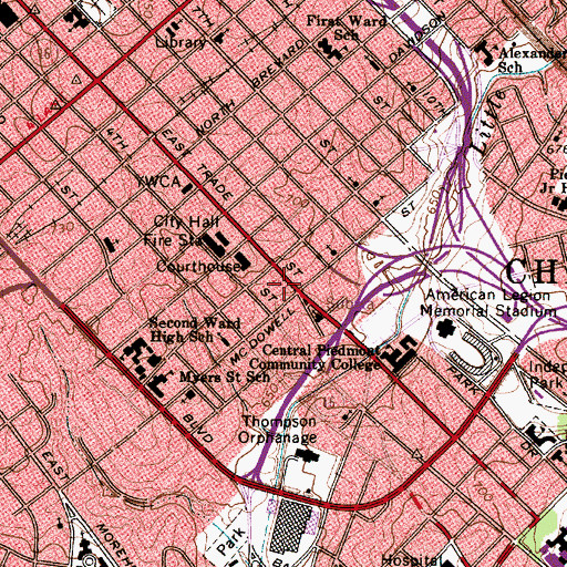 Topographic Map of Law Enforcement Center Airport (historical), NC
