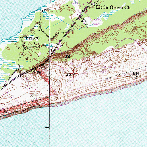 Topographic Map of Billy Mitchell Airport, NC
