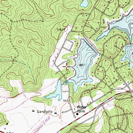 Topographic Map of Seven Lakes Airport (historical), NC