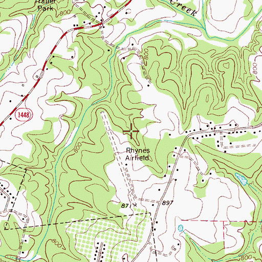 Topographic Map of Rhynes Airport (historical), NC