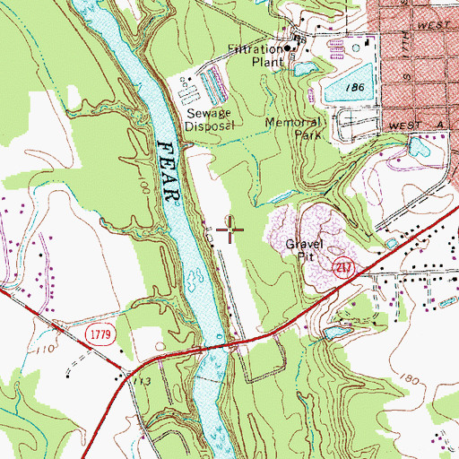 Topographic Map of Erwin Airport (historical), NC