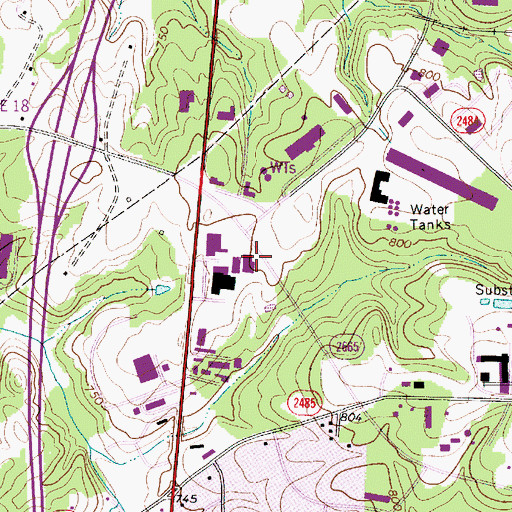 Topographic Map of Carolina Tractor and Equipment Airport (historical), NC
